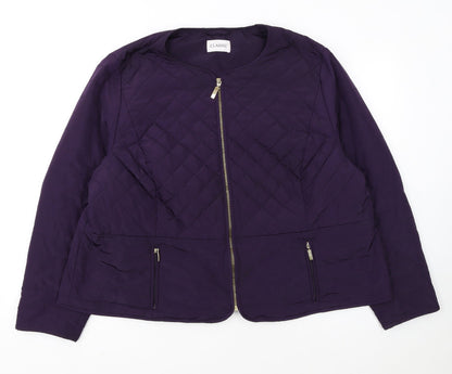 Marks and Spencer Women’s Purple Quilted Zip Jacket Size 24