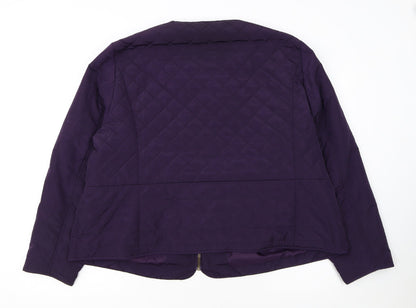 Marks and Spencer Women’s Purple Quilted Zip Jacket Size 24
