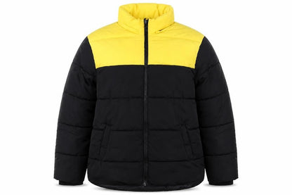Primark Mens Black Yellow Puffer Jacket XL Winter Polyester