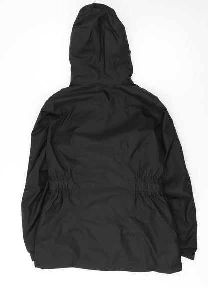 Quechua Women's Black Waterproof Hooded Rain Jacket Size S