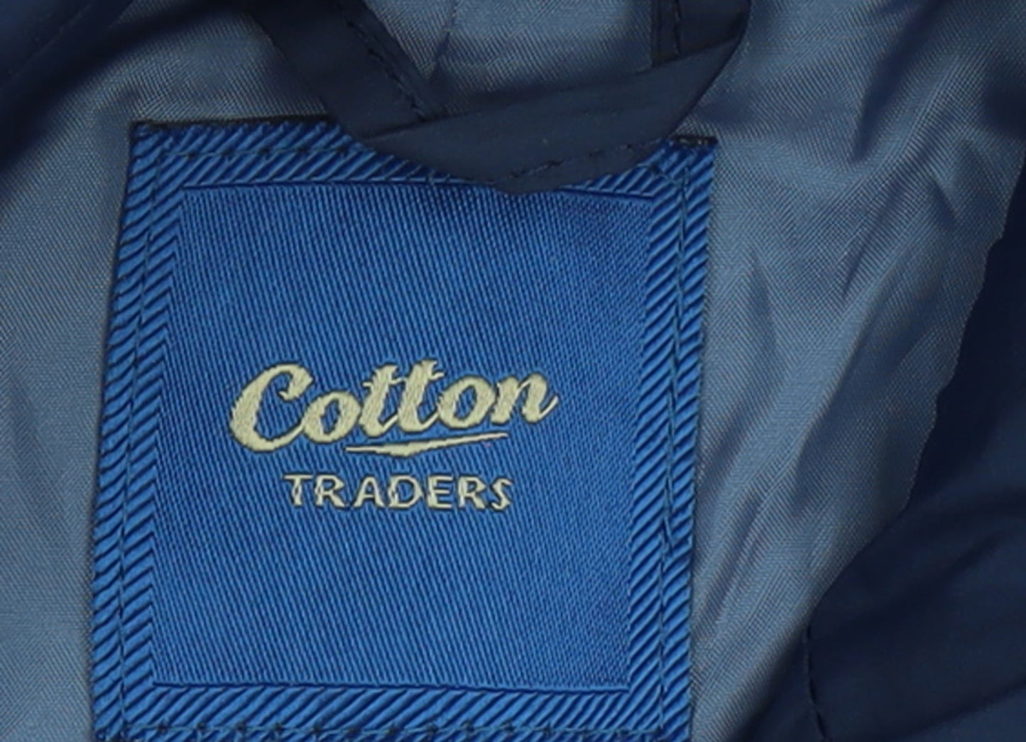 Cotton Traders Women's Blue Size 10 Long Hooded Quilted Puffer Coat