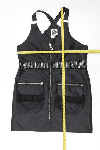The Ragged Priest Women's Black Mesh Zip Pinafore Dress Size M