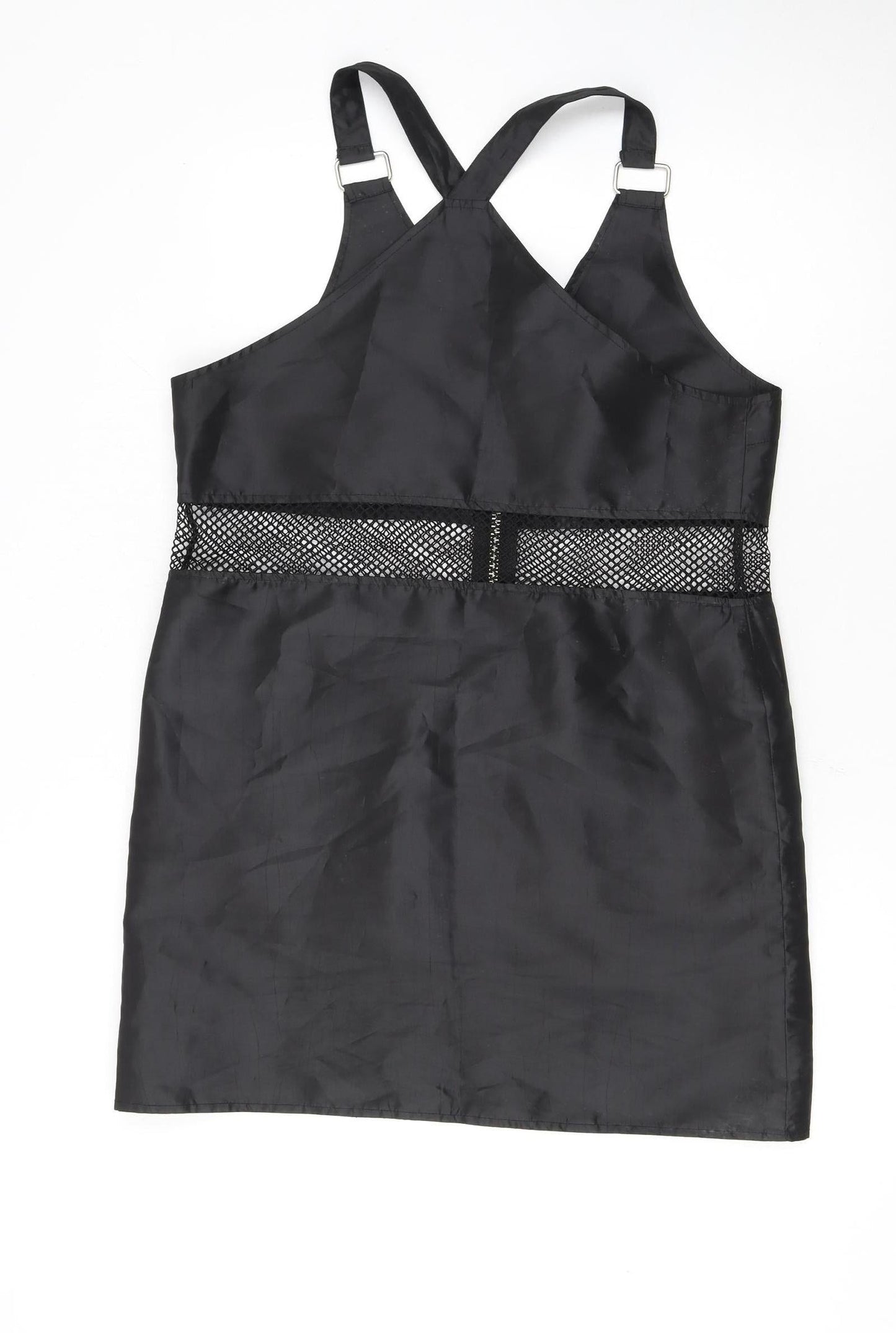 The Ragged Priest Women's Black Mesh Zip Pinafore Dress Size M