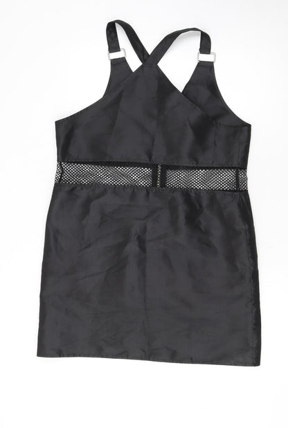 The Ragged Priest Women's Black Mesh Zip Pinafore Dress Size M