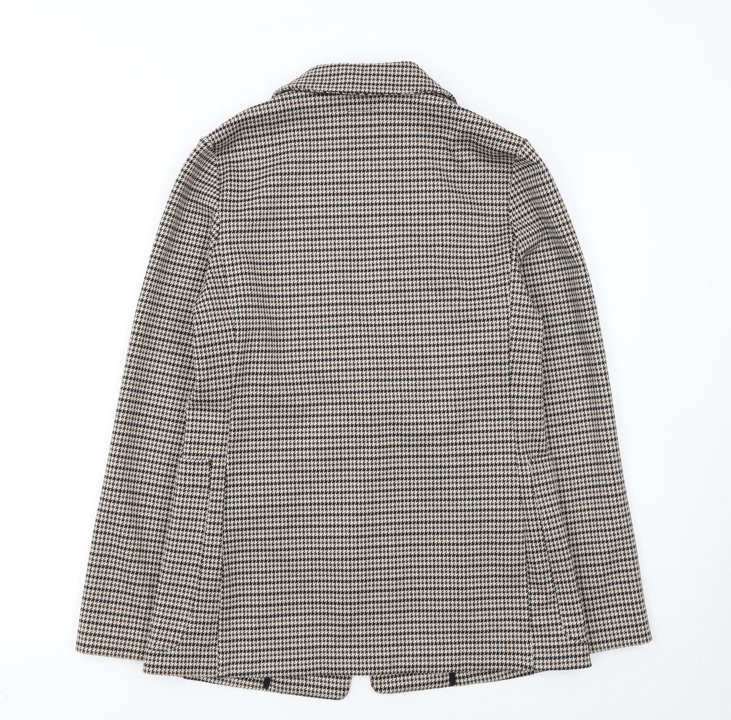 H&M Women’s Brown Houndstooth Petite Blazer Jacket UK 6P Classic Workwear