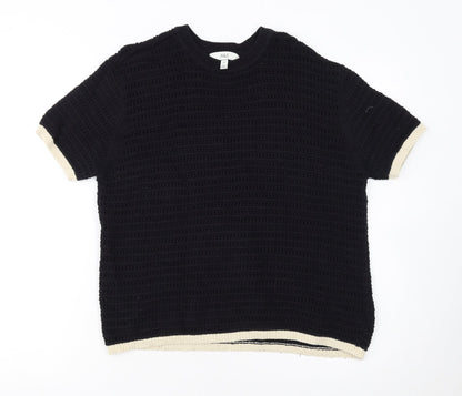 Marks and Spencer Womens Black Open Knit Short Sleeve Jumper M
