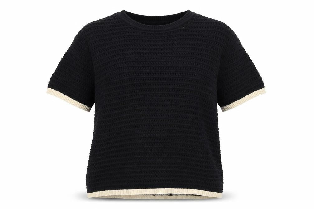 Marks and Spencer Womens Black Open Knit Short Sleeve Jumper M