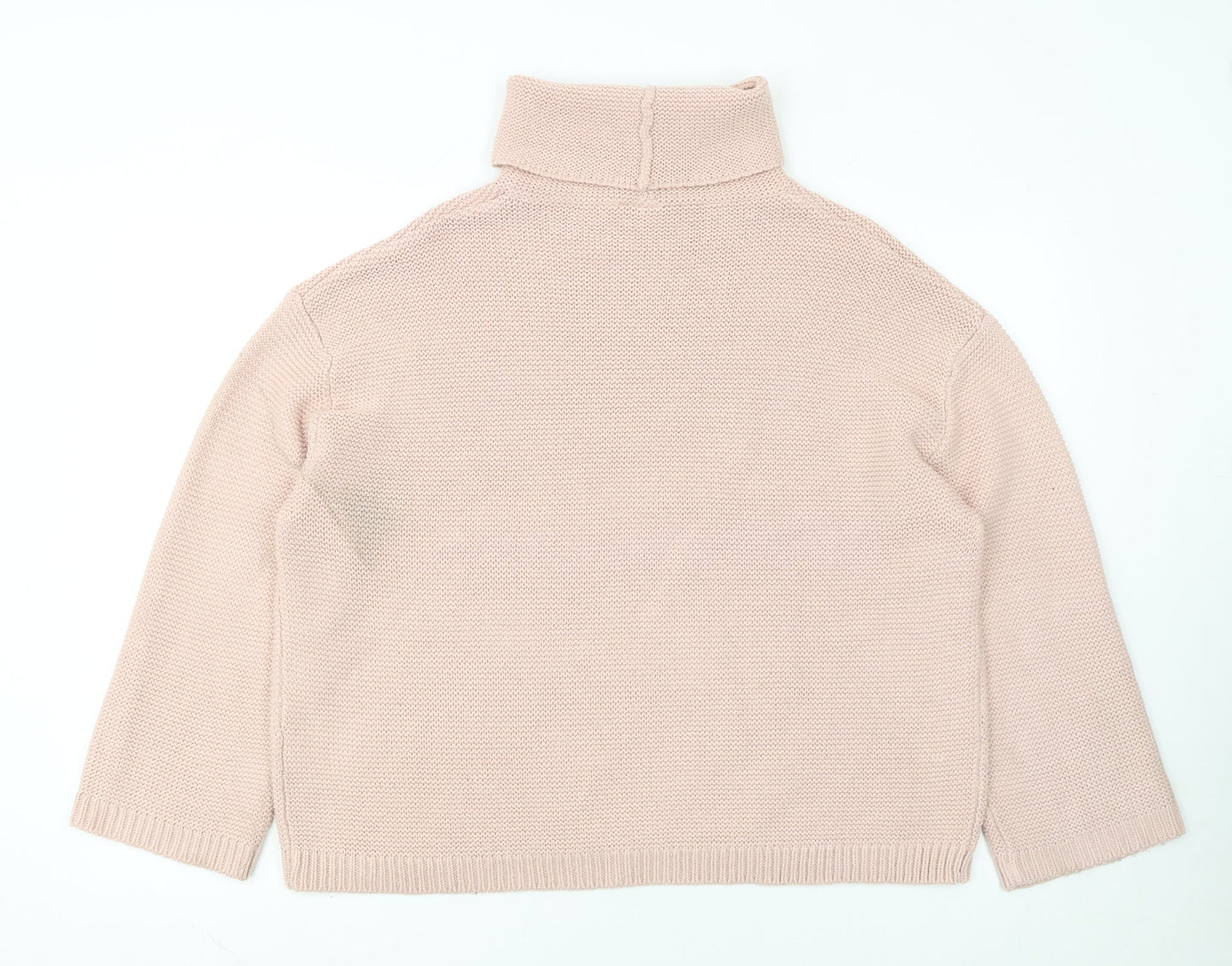 H&M Women’s Pink Roll Neck Chunky Knit Jumper Size 12