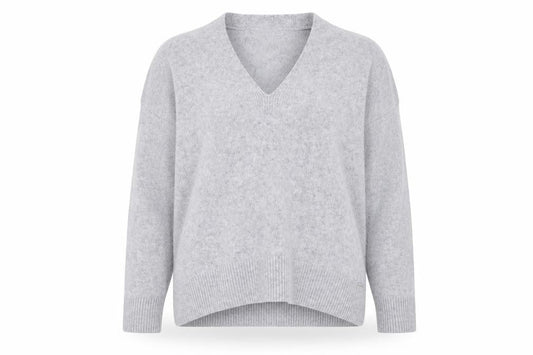 Superdry Women Grey Wool Blend V-Neck Long Sleeve Jumper Size 6