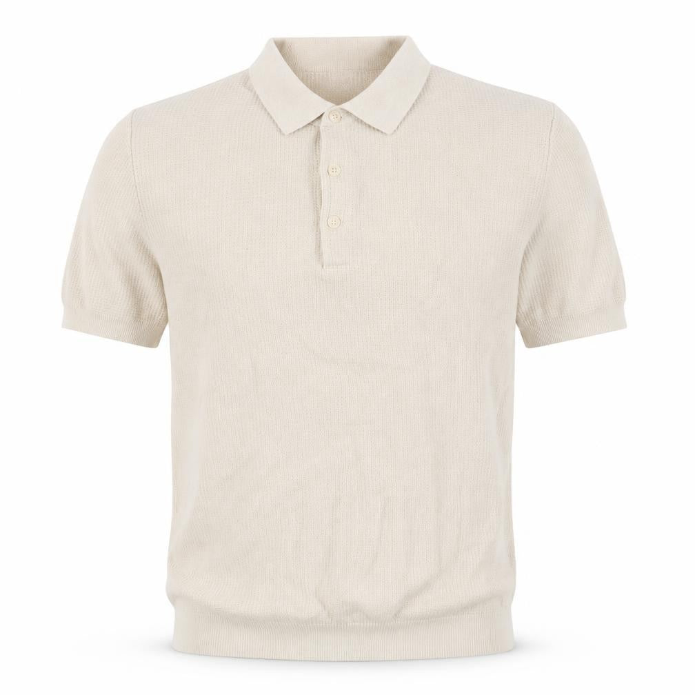 Mango Mens Man Beige Cotton Knit Short Sleeve Polo Shirt XL