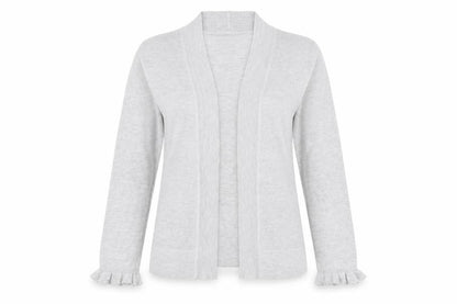Wallis Women Grey Metallic Knit Long Sleeve Open Cardigan Size S