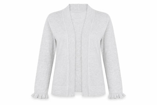Wallis Women Grey Metallic Knit Long Sleeve Open Cardigan Size S