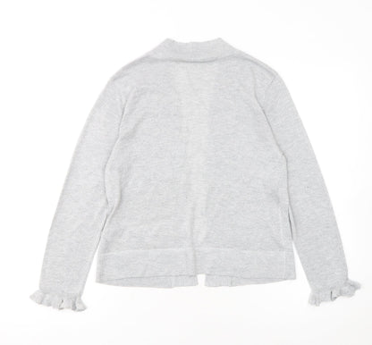 Wallis Women Grey Metallic Knit Long Sleeve Open Cardigan Size S