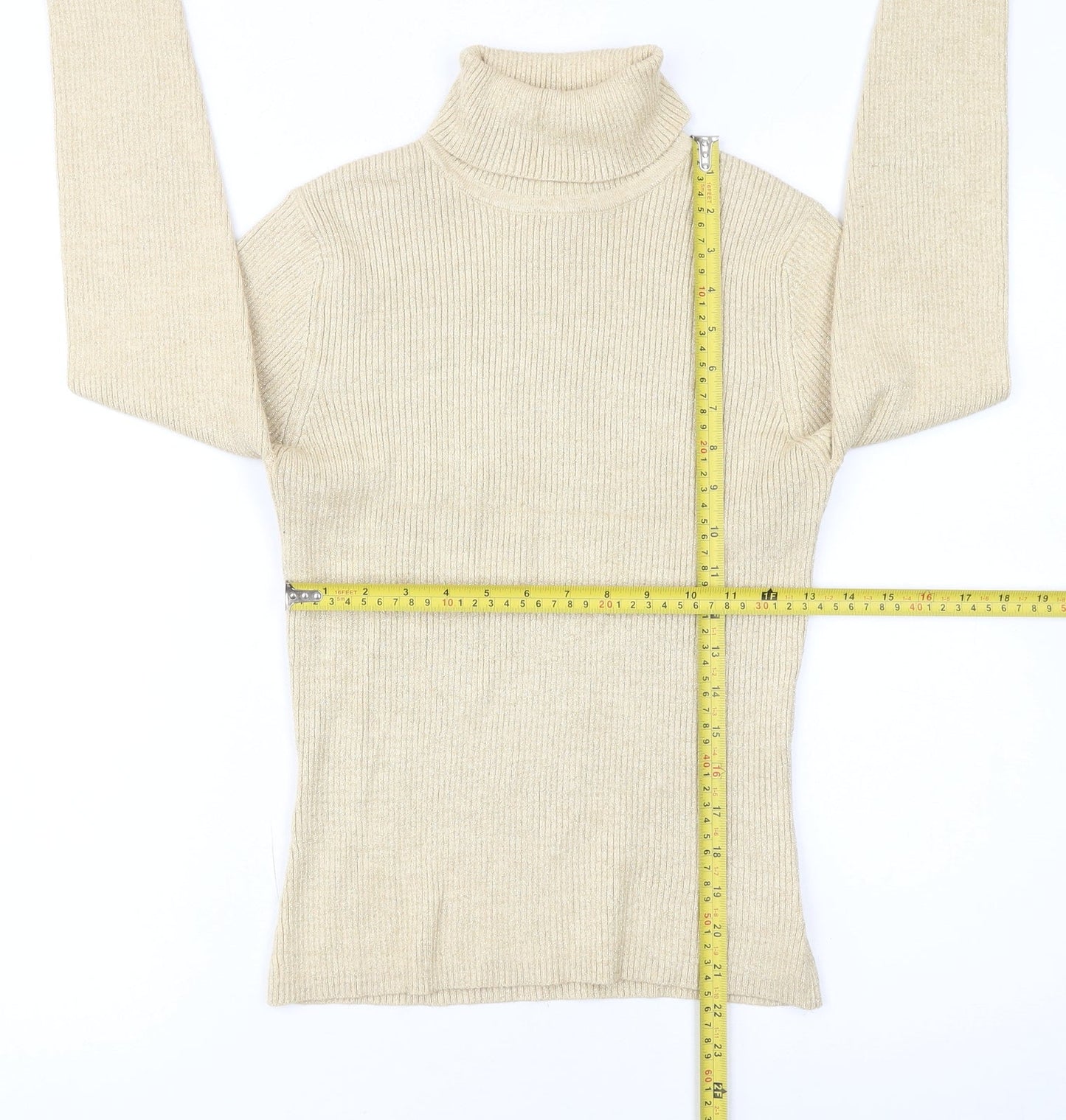 Worthington Women's Beige Roll Neck Knit Jumper Size S