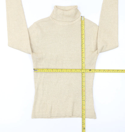 Worthington Women's Beige Roll Neck Knit Jumper Size S