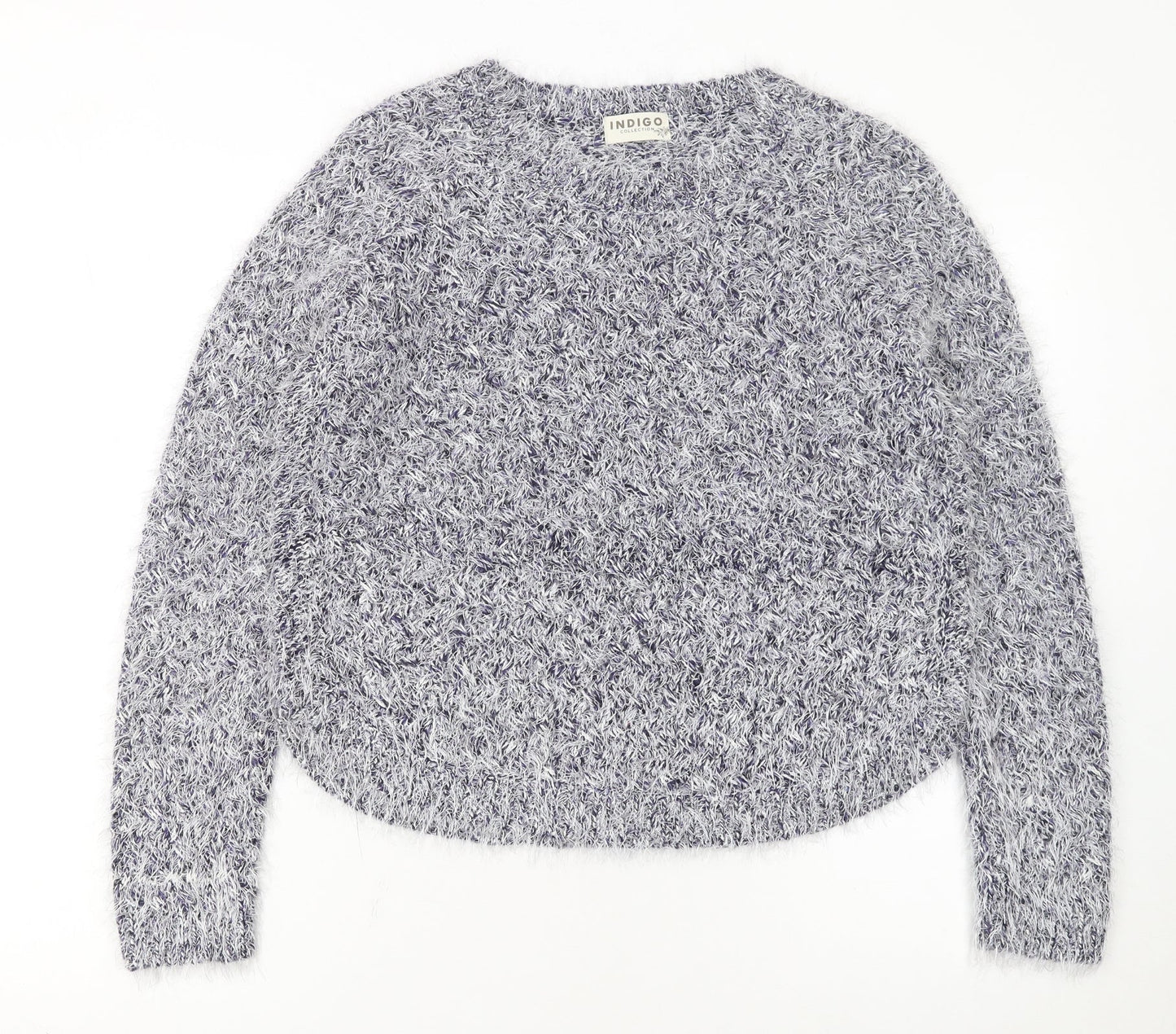 Marks and Spencer Women's Grey Fluffy Knit Jumper Size 12
