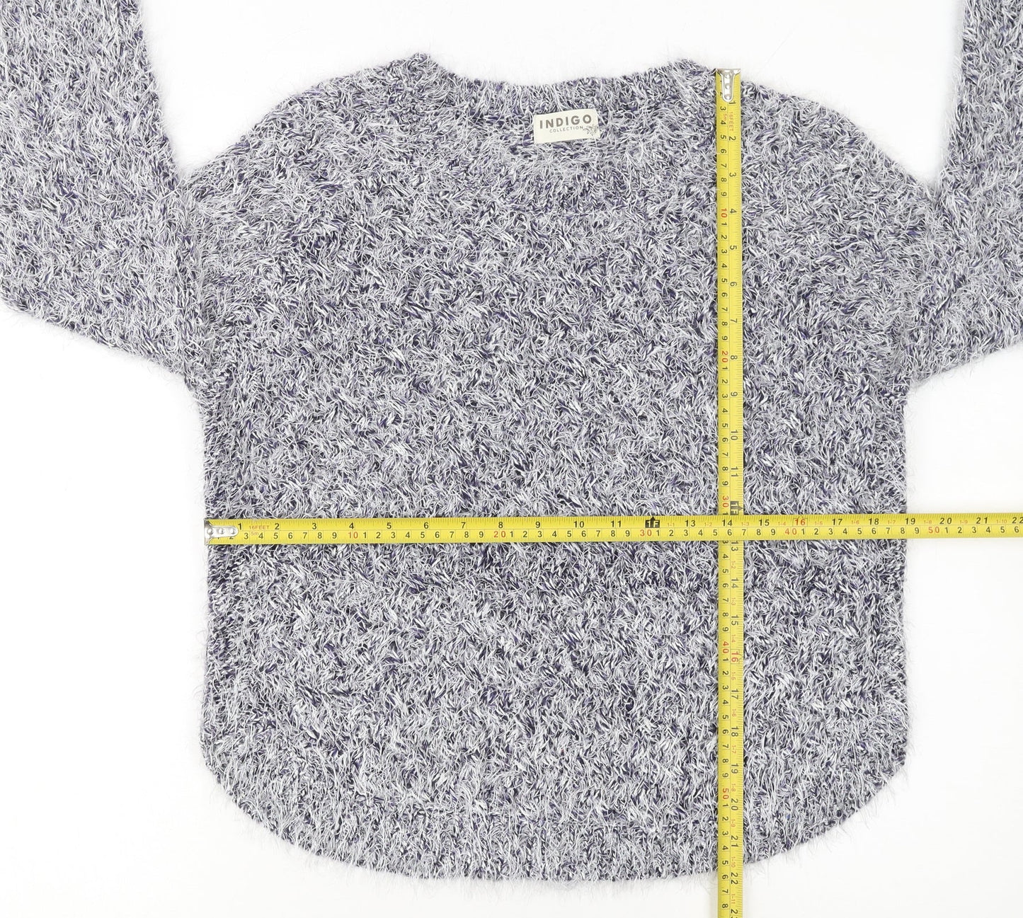 Marks and Spencer Women's Grey Fluffy Knit Jumper Size 12