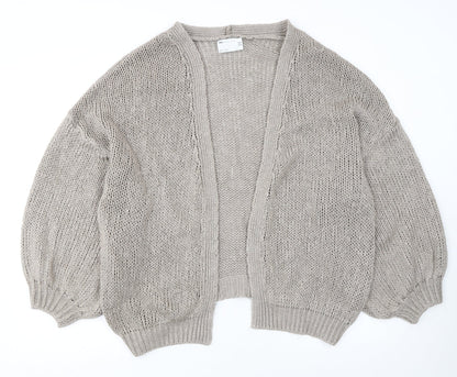 ASOS DESIGN Womens Beige Cotton Open-Knit Cardigan Size 10