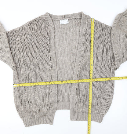 ASOS DESIGN Womens Beige Cotton Open-Knit Cardigan Size 10