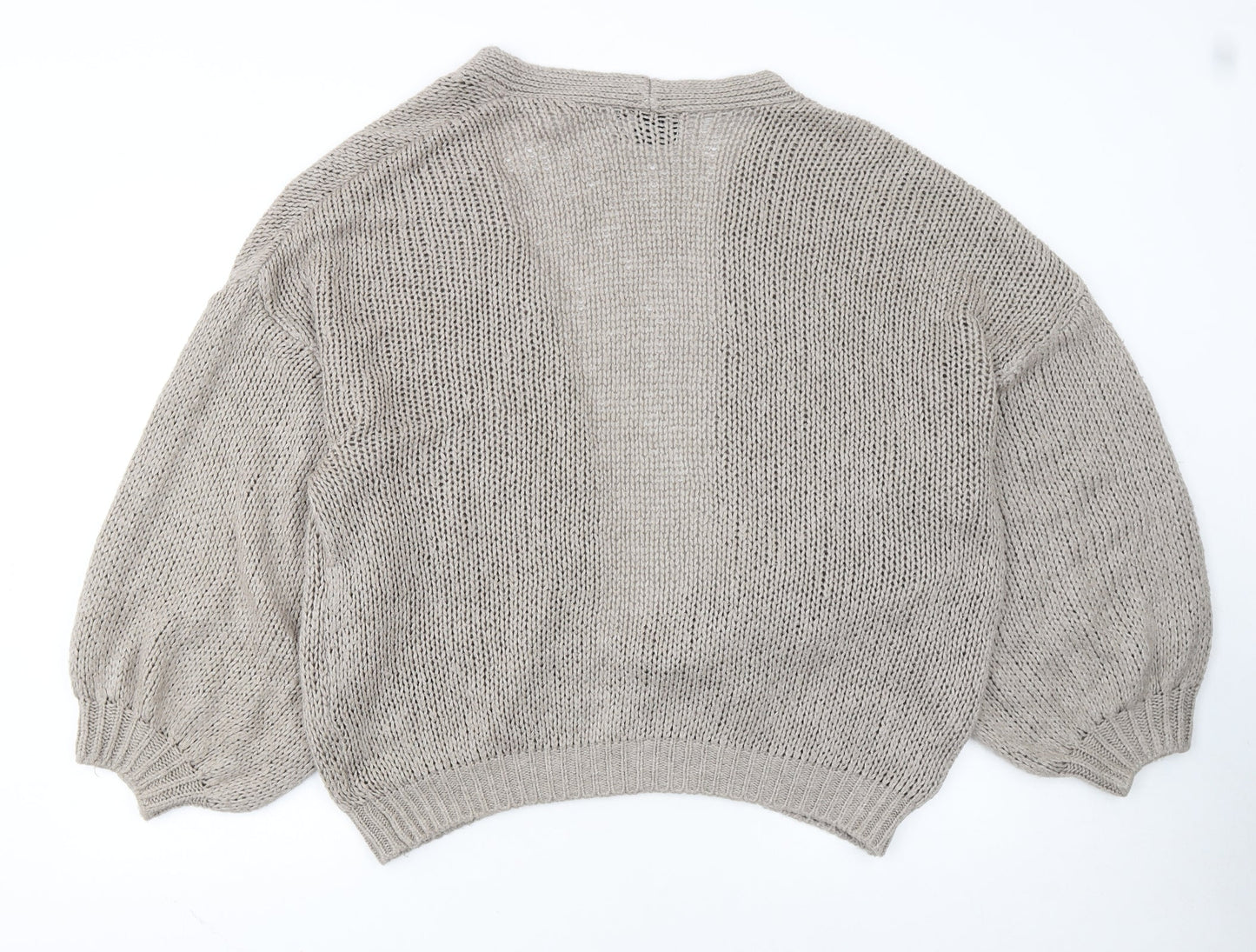 ASOS DESIGN Womens Beige Cotton Open-Knit Cardigan Size 10