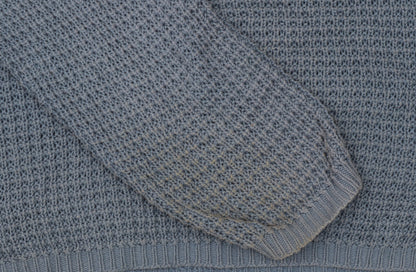 TWOTHIRDS Women Blue Waffle-Knit Cotton Pullover Jumper M