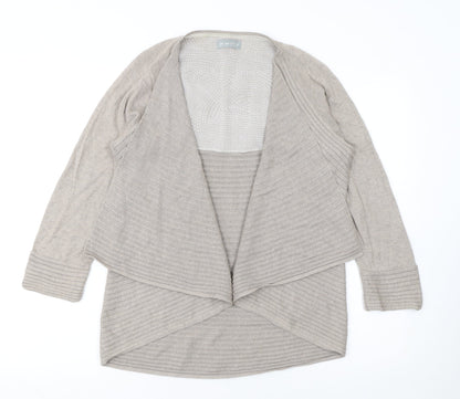 Marks and Spencer Per Una Beige Women Size 12 Open Knit Long Sleeve Cardigan
