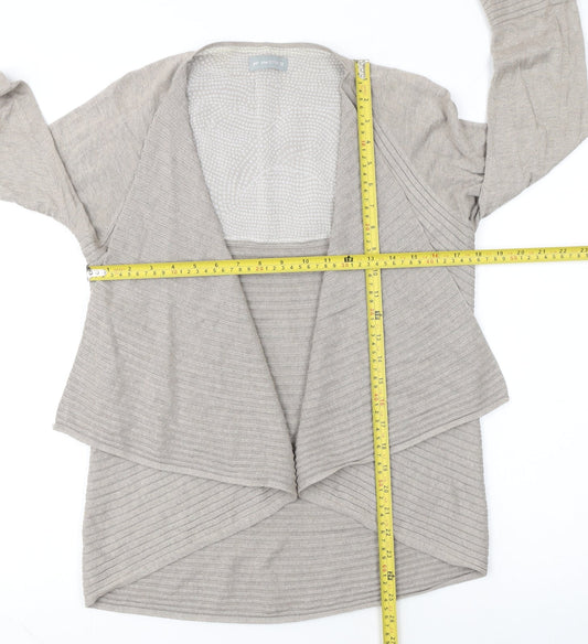Marks and Spencer Per Una Beige Women Size 12 Open Knit Long Sleeve Cardigan