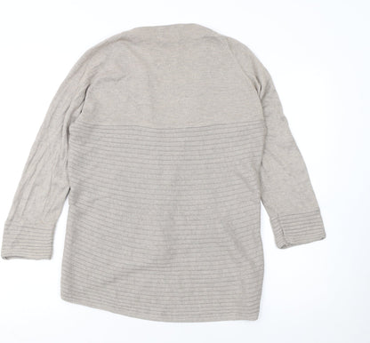 Marks and Spencer Per Una Beige Women Size 12 Open Knit Long Sleeve Cardigan