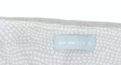 Marks and Spencer Per Una Beige Women Size 12 Open Knit Long Sleeve Cardigan