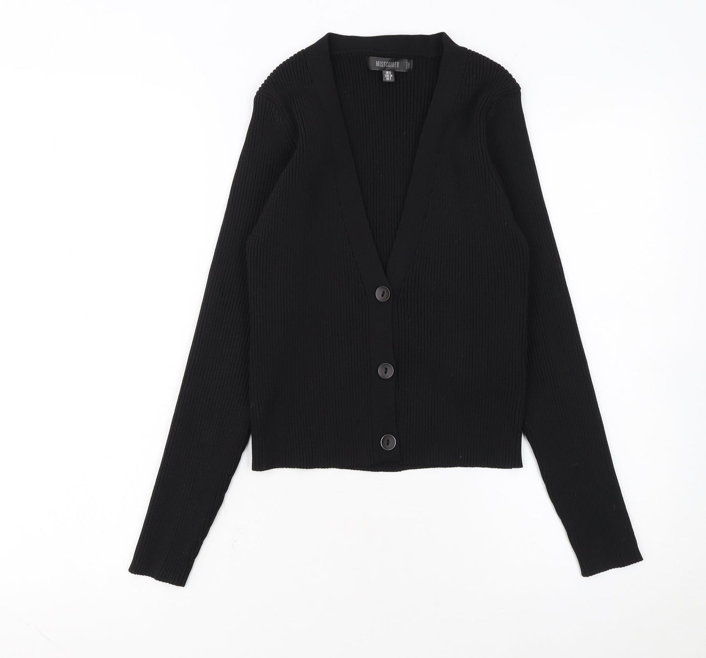 Missguided Women’s Black Slim Fit Ribbed Cardigan UK 6