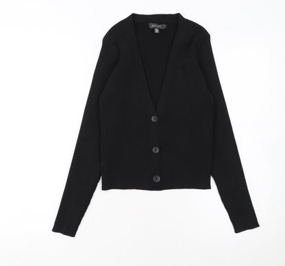 Missguided Women’s Black Slim Fit Ribbed Cardigan UK 6