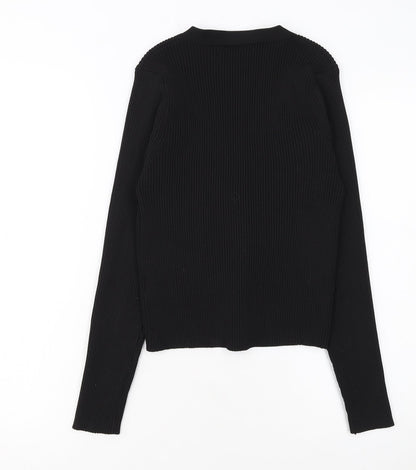Missguided Women’s Black Slim Fit Ribbed Cardigan UK 6