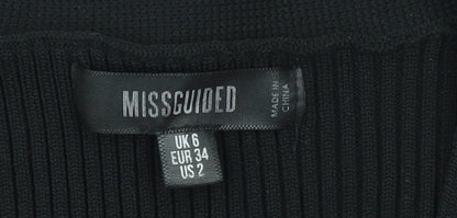 Missguided Women’s Black Slim Fit Ribbed Cardigan UK 6