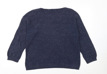 Fat Face Women’s Blue Cotton Pullover Jumper Size 12