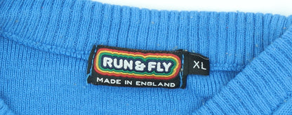 Run & Fly Women's Blue Bee Knit Sleeveless Vest XL