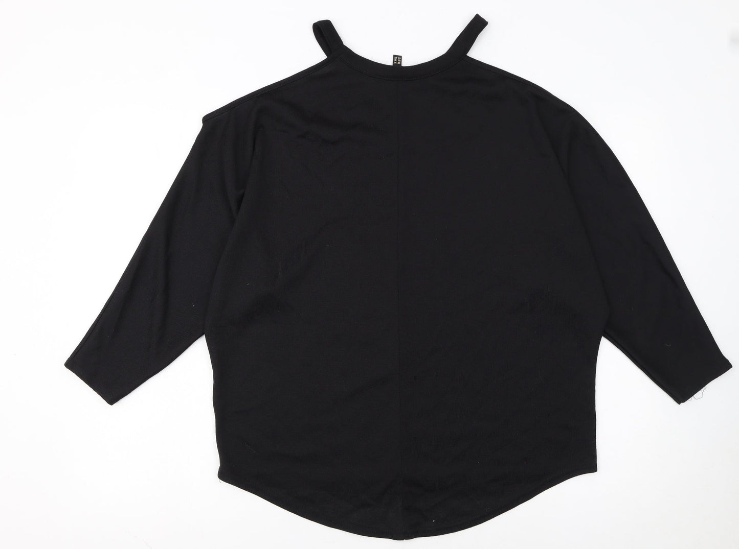 Lipsy London Women's Black Cold Shoulder Jersey T-Shirt UK 14