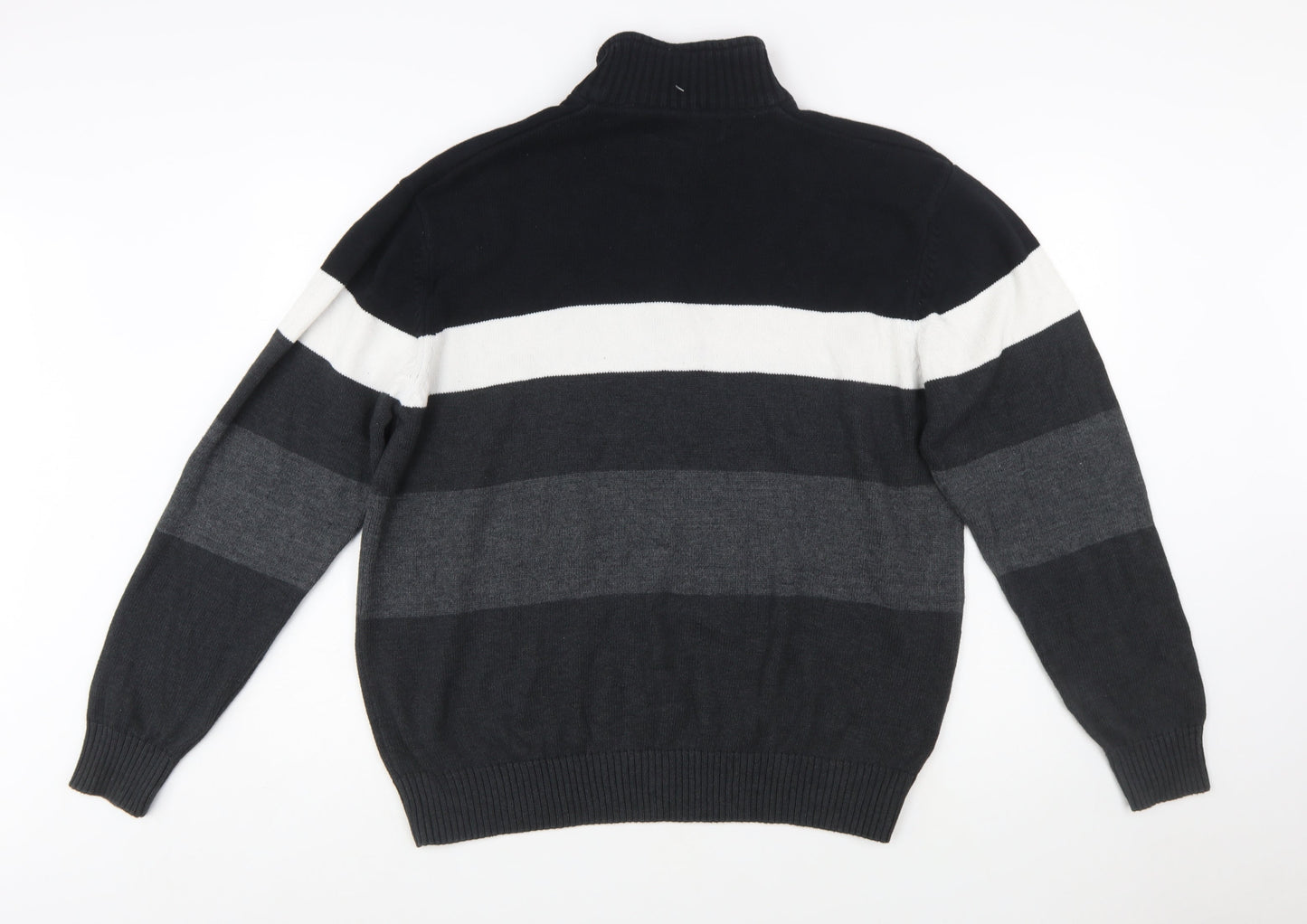 U.S. Polo Assn. Men’s Black 2XL Striped 1/2 Zip Knit Jumper