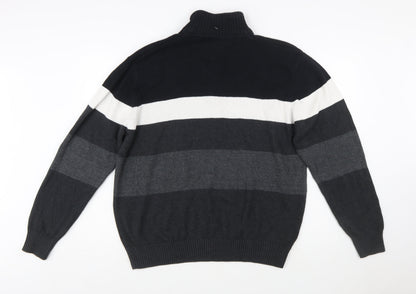 U.S. Polo Assn. Men’s Black 2XL Striped 1/2 Zip Knit Jumper