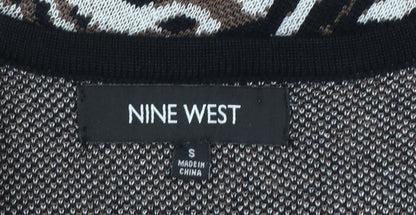 Nine West Women's Brown Floral Knit A-Line Dress Size S