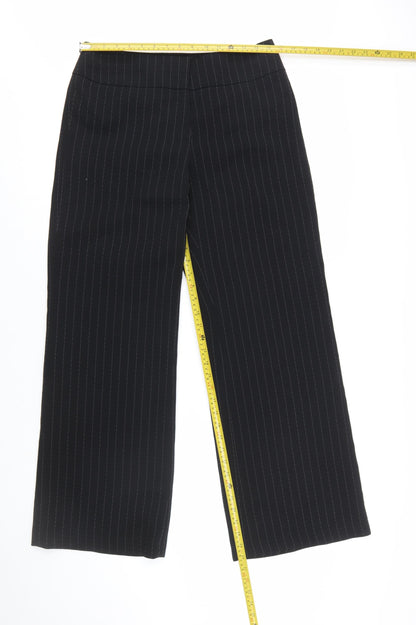 Anne Klein Women Black Pinstripe Dress Pants Size 8 Classic Workwear