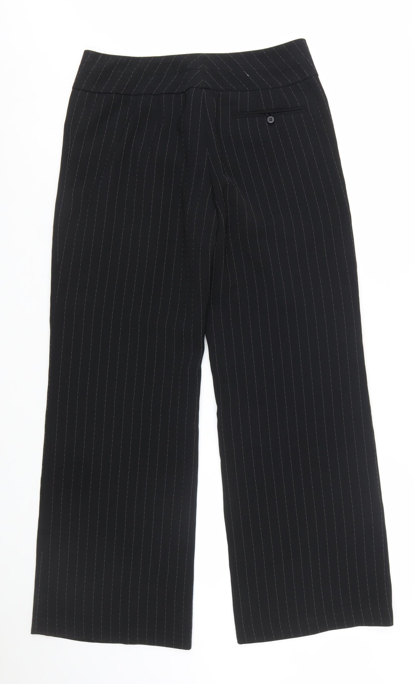 Anne Klein Women Black Pinstripe Dress Pants Size 8 Classic Workwear