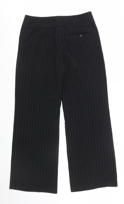 Anne Klein Women Black Pinstripe Dress Pants Size 8 Classic Workwear