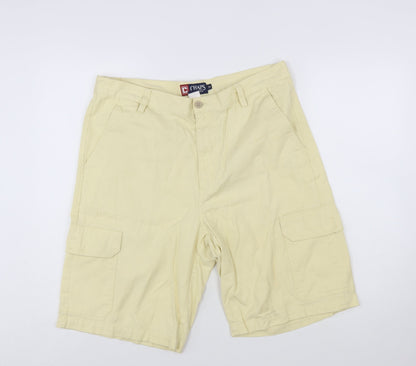 Chaps Men's Beige Cotton Cargo Shorts Size 34 Regular Fit