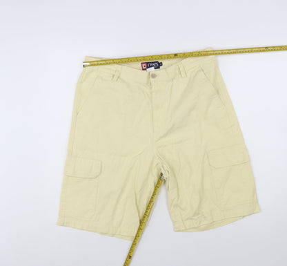 Chaps Men's Beige Cotton Cargo Shorts Size 34 Regular Fit