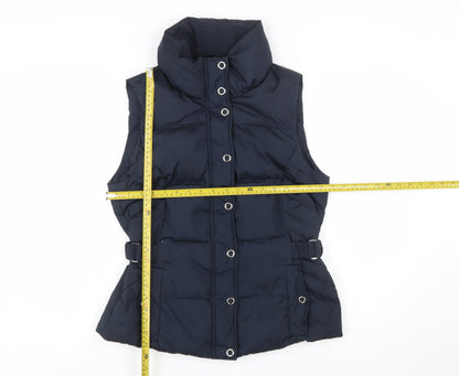 Esprit Womens Blue Puffer Waistcoat Size 14 Sleeveless Lined Polyester