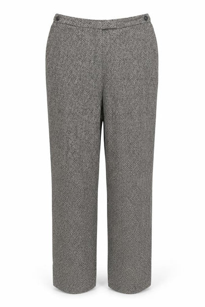 GIANNI Women's Grey Geometric Pleated Trousers Size 12