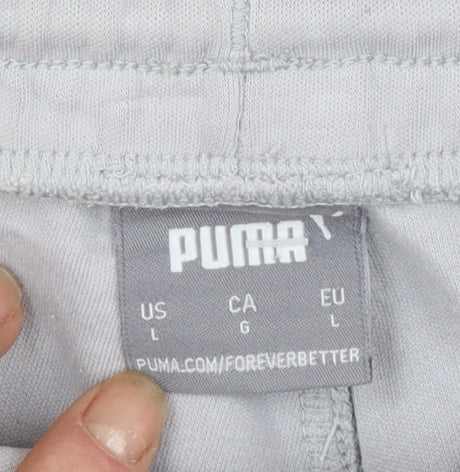 Puma Men's Grey Regular Fit Jogger Trousers Size L