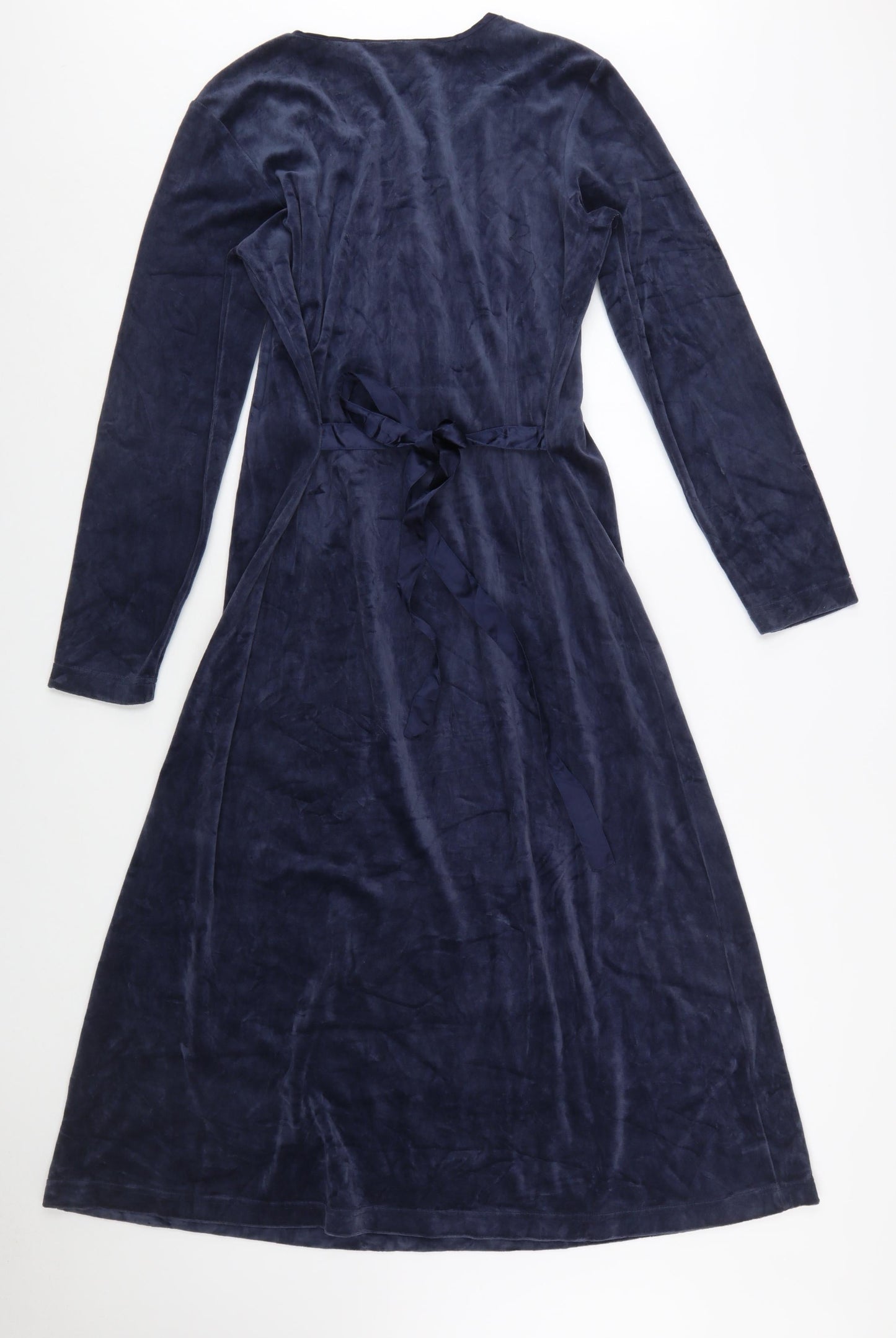 Chadwick’s Women Blue Midi Fit & Flare Dress Size 12 Velvet Cotton Blend