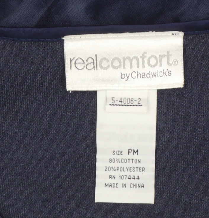 Chadwick’s Women Blue Midi Fit & Flare Dress Size 12 Velvet Cotton Blend
