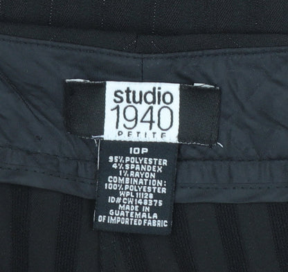 Studio 1940 Women’s Black Pinstripe Petite Dress Trousers Size 10P